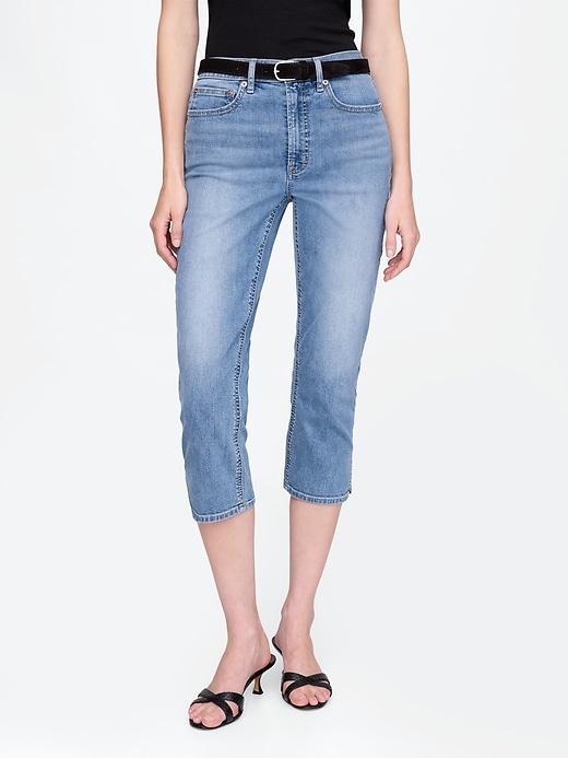 High Rise Capri Jeans Product Image