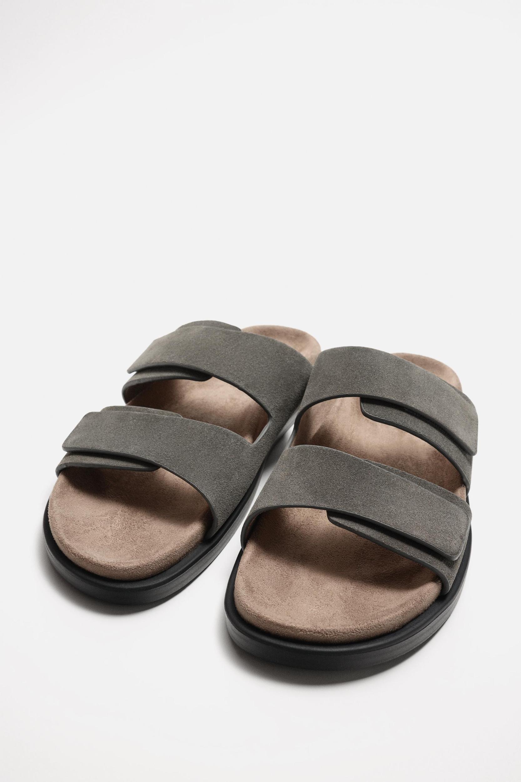 DOUBLE STRAP LEATHER SANDALS Product Image
