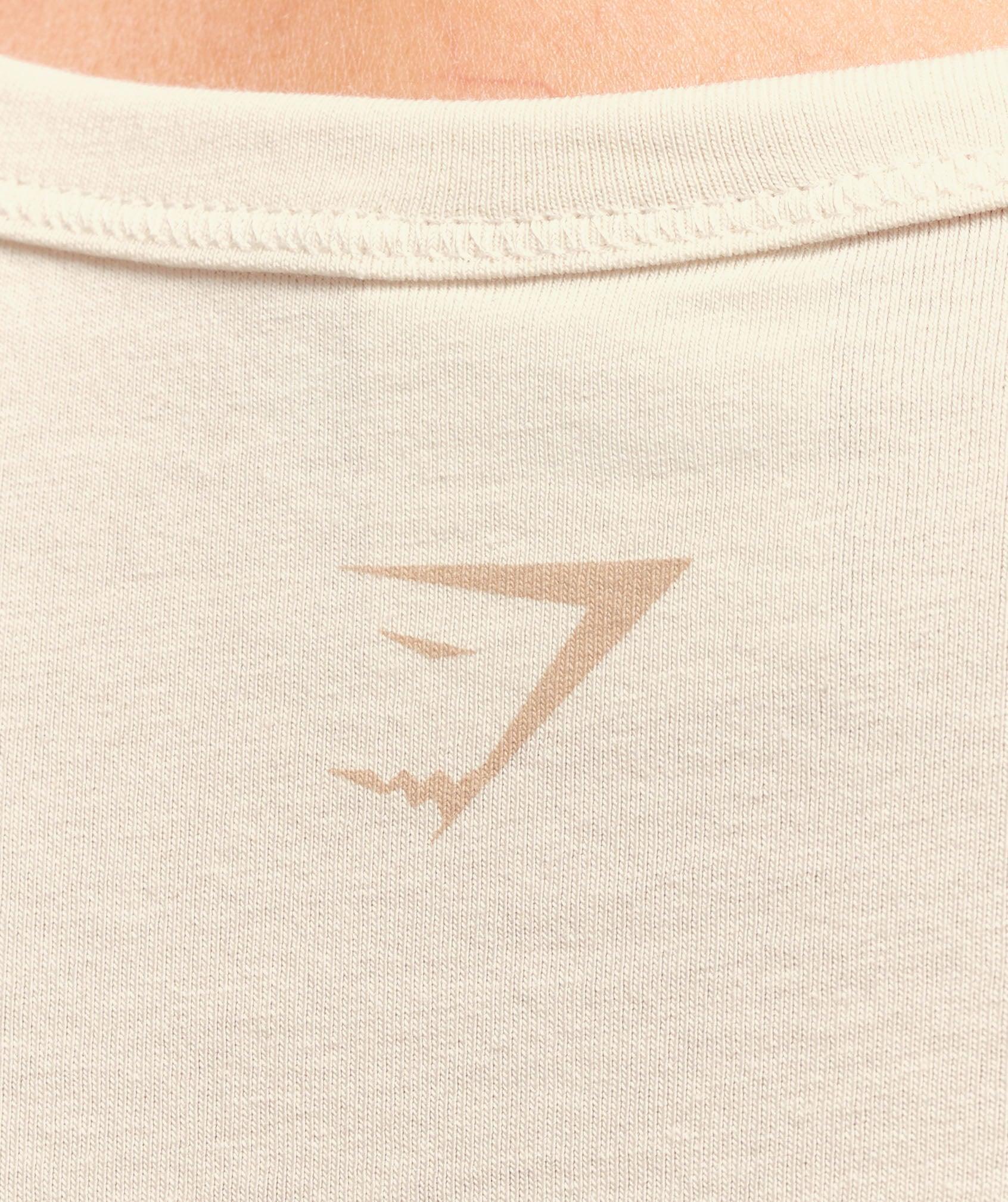 Gymshark Cotton Graphic Midi T-Shirt - Oat White Female Product Image