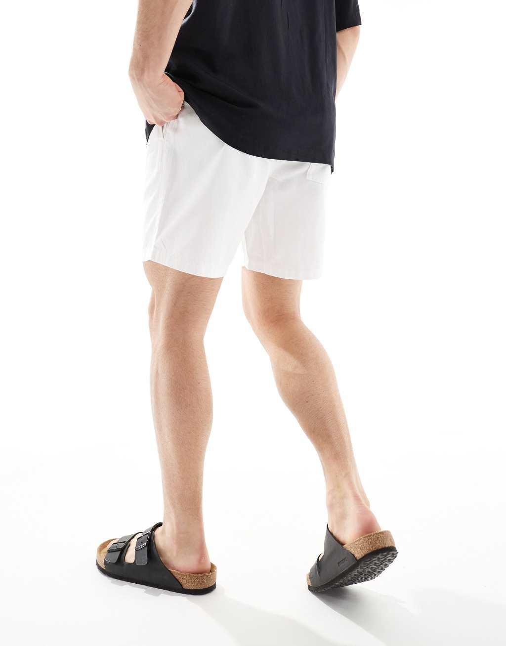 ASOS DESIGN slim chino shorts in white Product Image