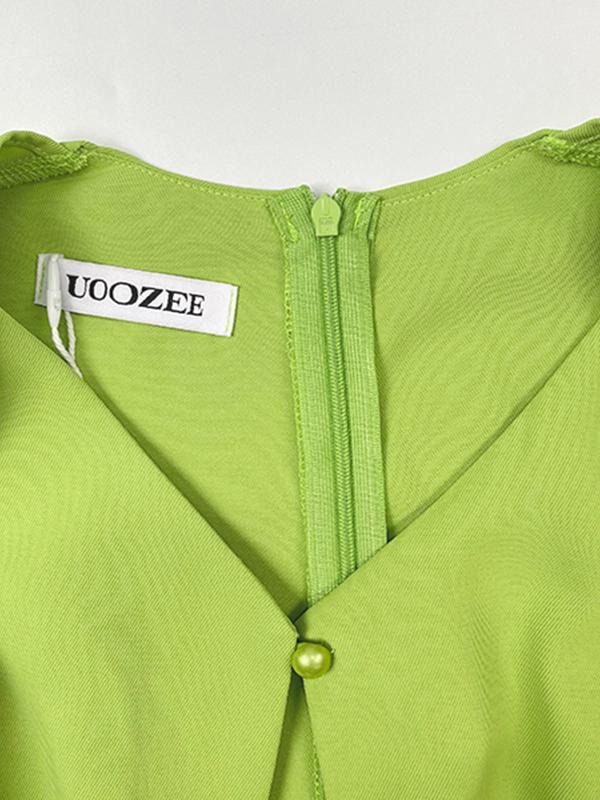 Batwing Sleeves Loose Hollow Solid Color Split-Joint Cold Shoulder Jumpsuits Product Image