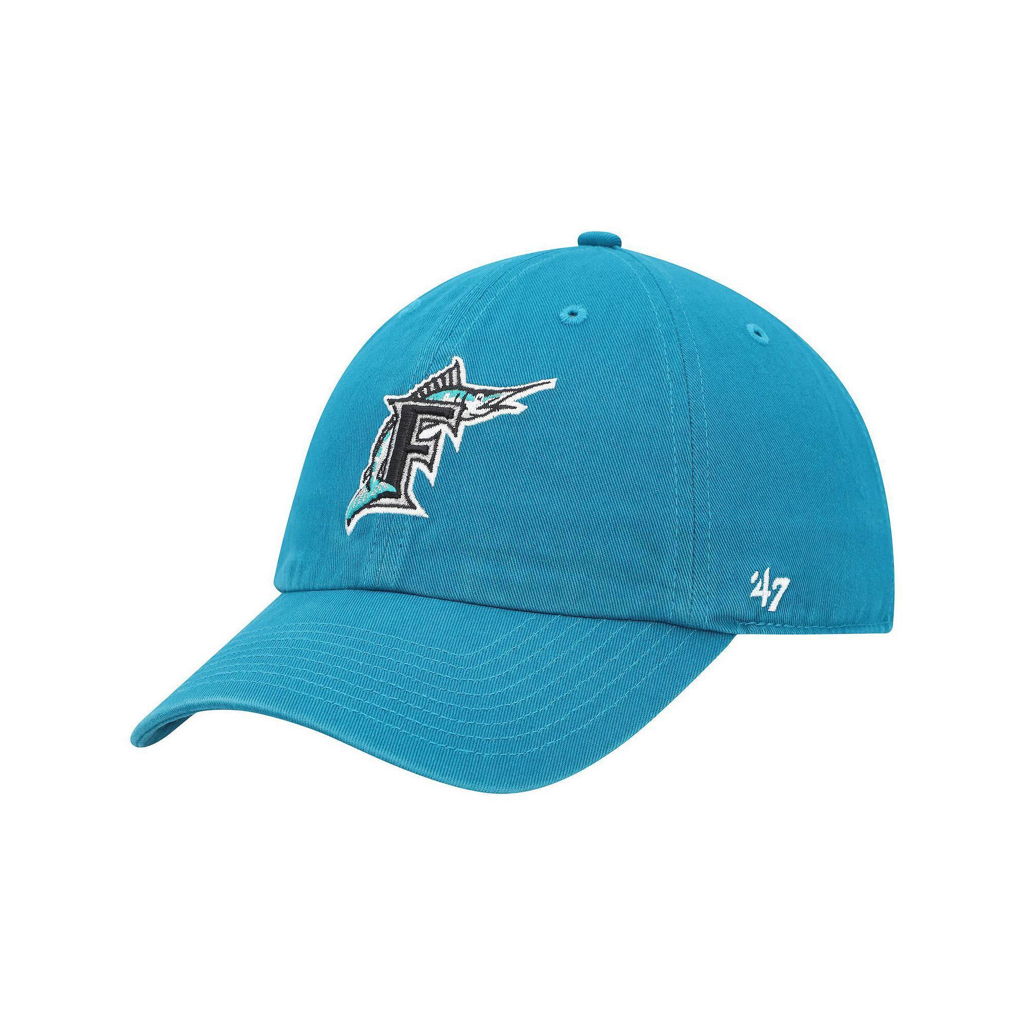 Men's '47 Teal Florida Marlins Cooperstown Collection Clean Up Adjustable Hat, Mlb Blue Product Image