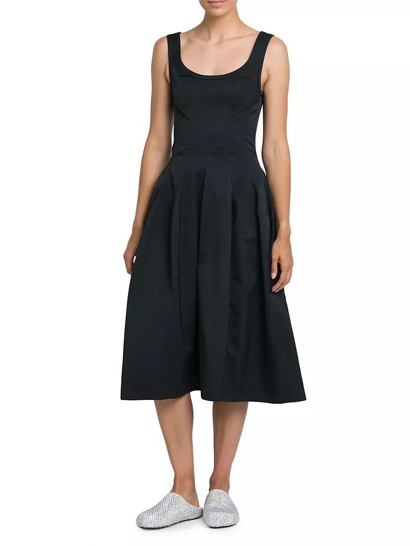 Suspenders Cotton-Blend Midi-Dress Product Image