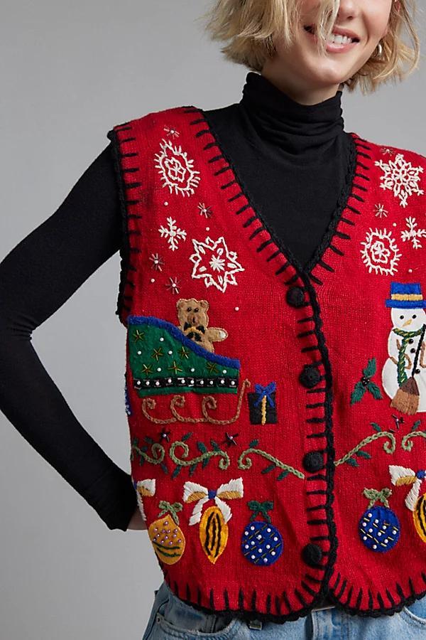 Urban Renewal Vintage Holiday Sweater Vest Womens at Urban Outfitters Product Image