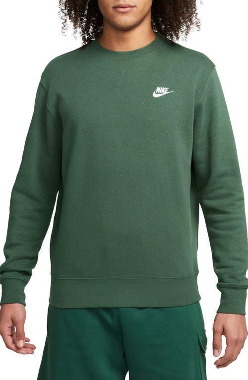 Nike Men's Club Crewneck Sweatshirt in Fir/White at Nordstrom, Size Xx-Large Product Image