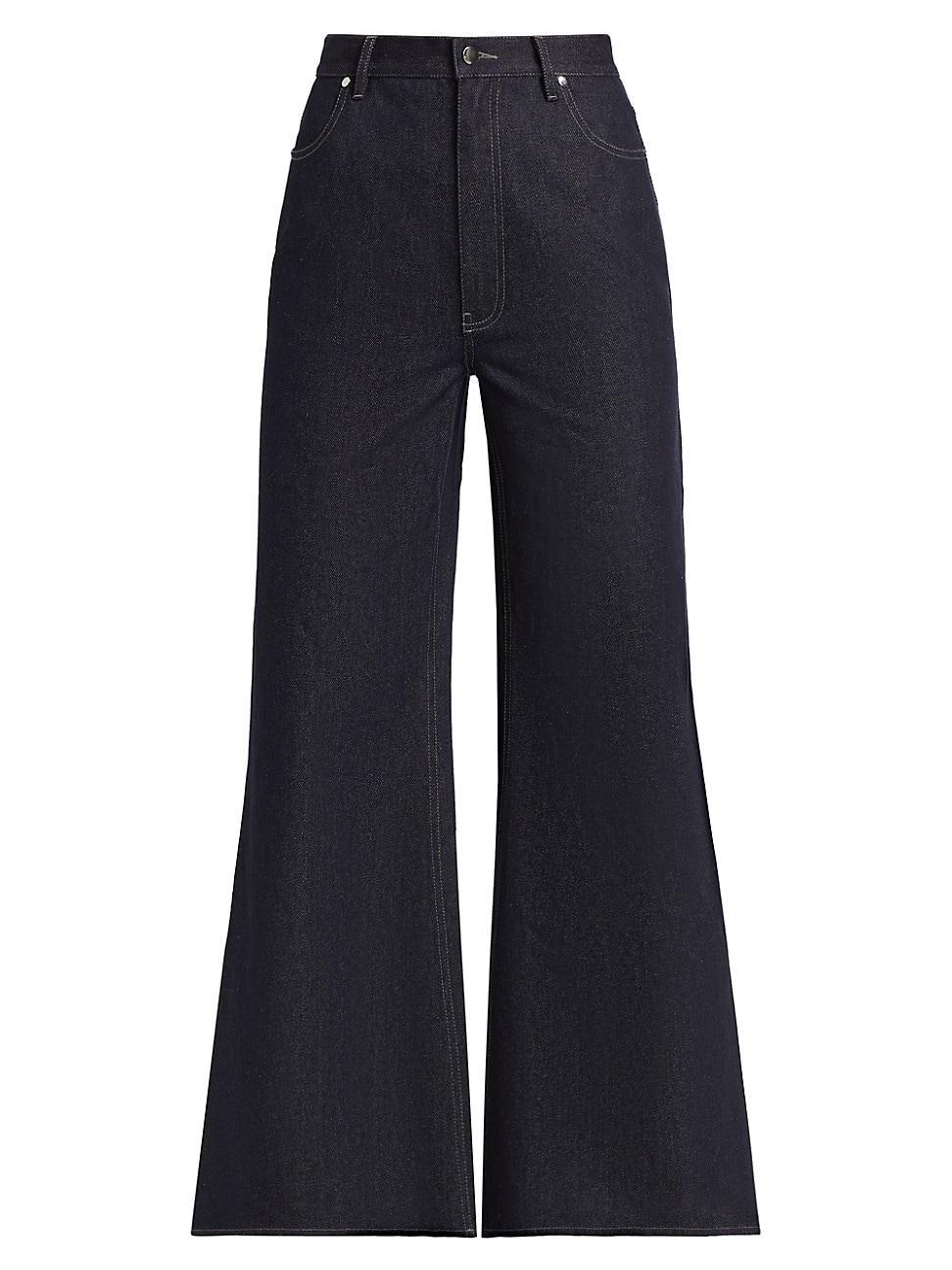 Womens Ezra Denim Wide-Leg Pants Product Image