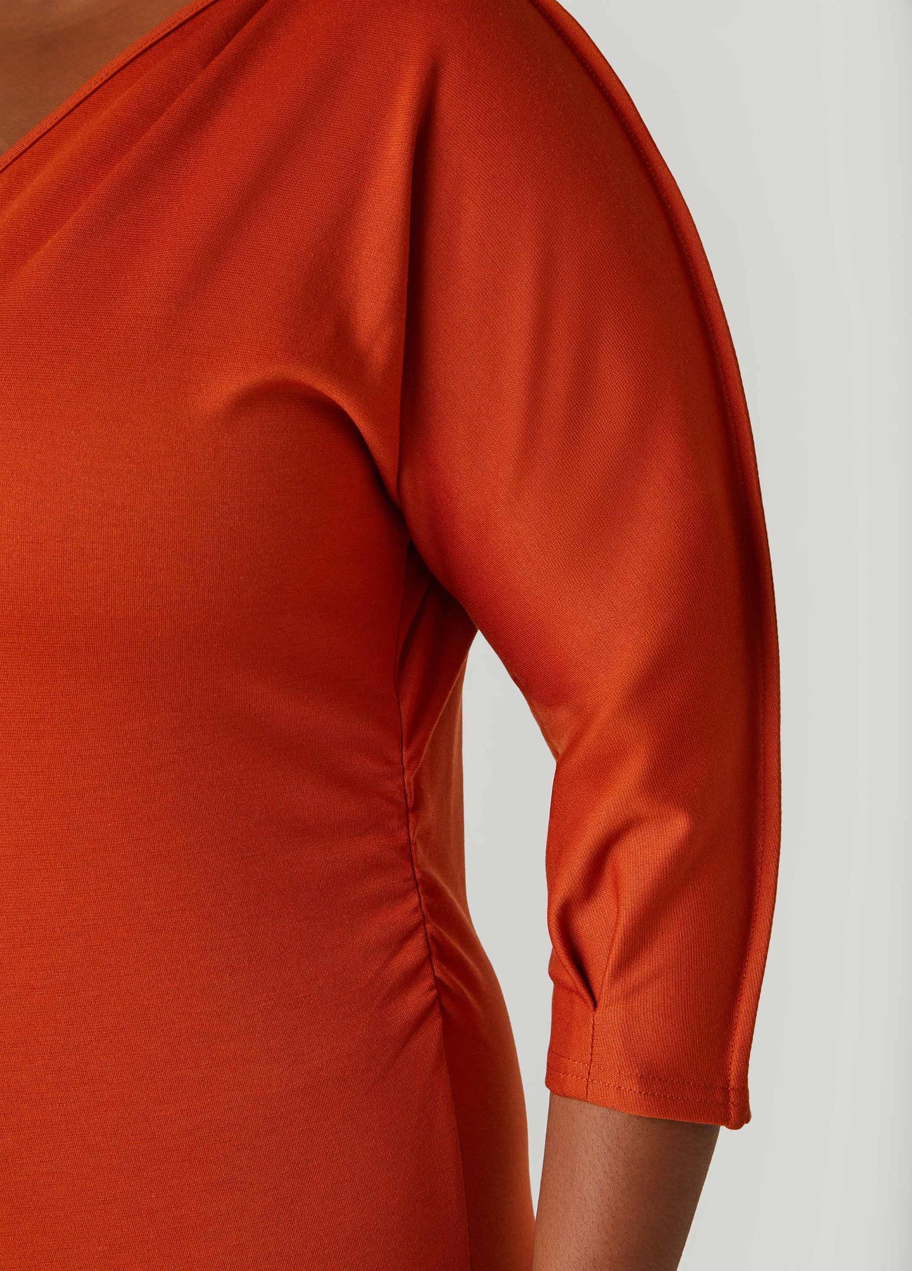 Plus Size Ruched V Neck Dress Ashley Stewart Product Image