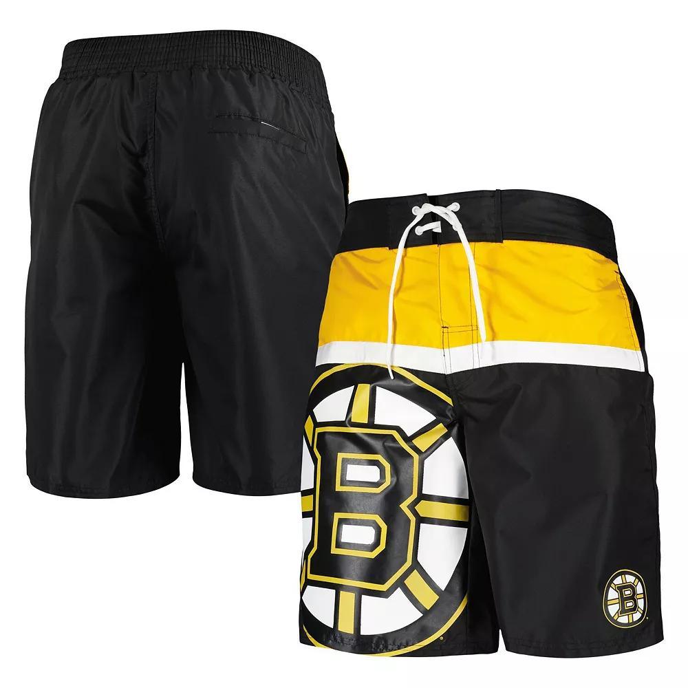 Men's Starter Black Boston Bruins Sea Wind Swim Trunks, Size: Medium Product Image