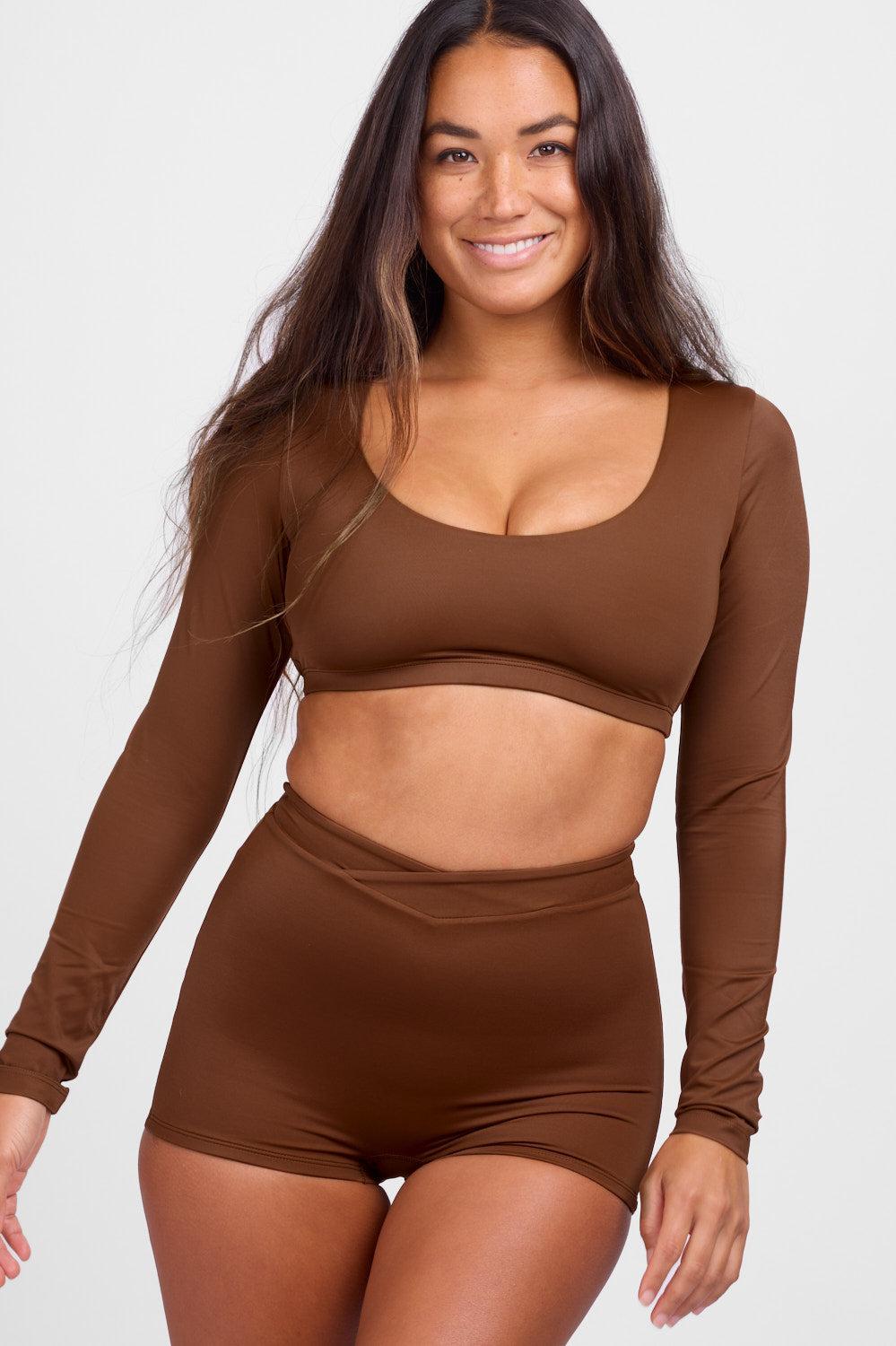 Avalon Long Sleeve Crop Rashguard - Kelp Female Product Image