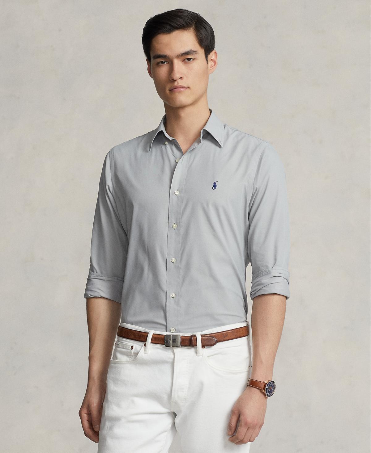 POLO RALPH LAUREN Men's Classic-fit Performance Twill Shirt In Harbor Island Blue Product Image