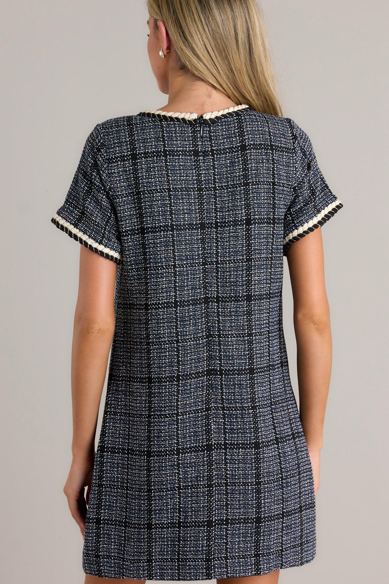 Take My Word Navy Tweed Mini Dress Product Image