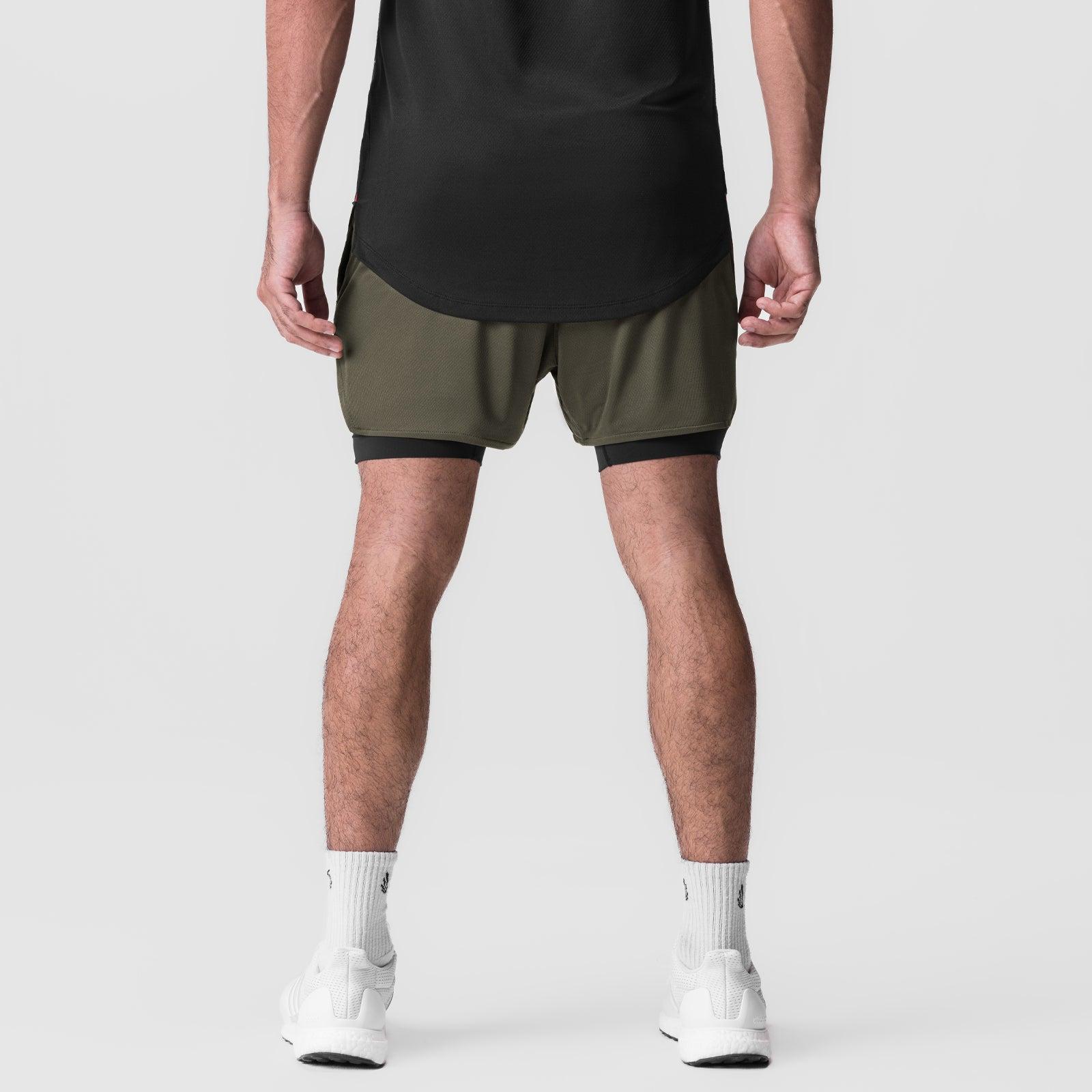 0828. AeroSilver® 5" Liner Short - Olive "Wings"/Black Product Image