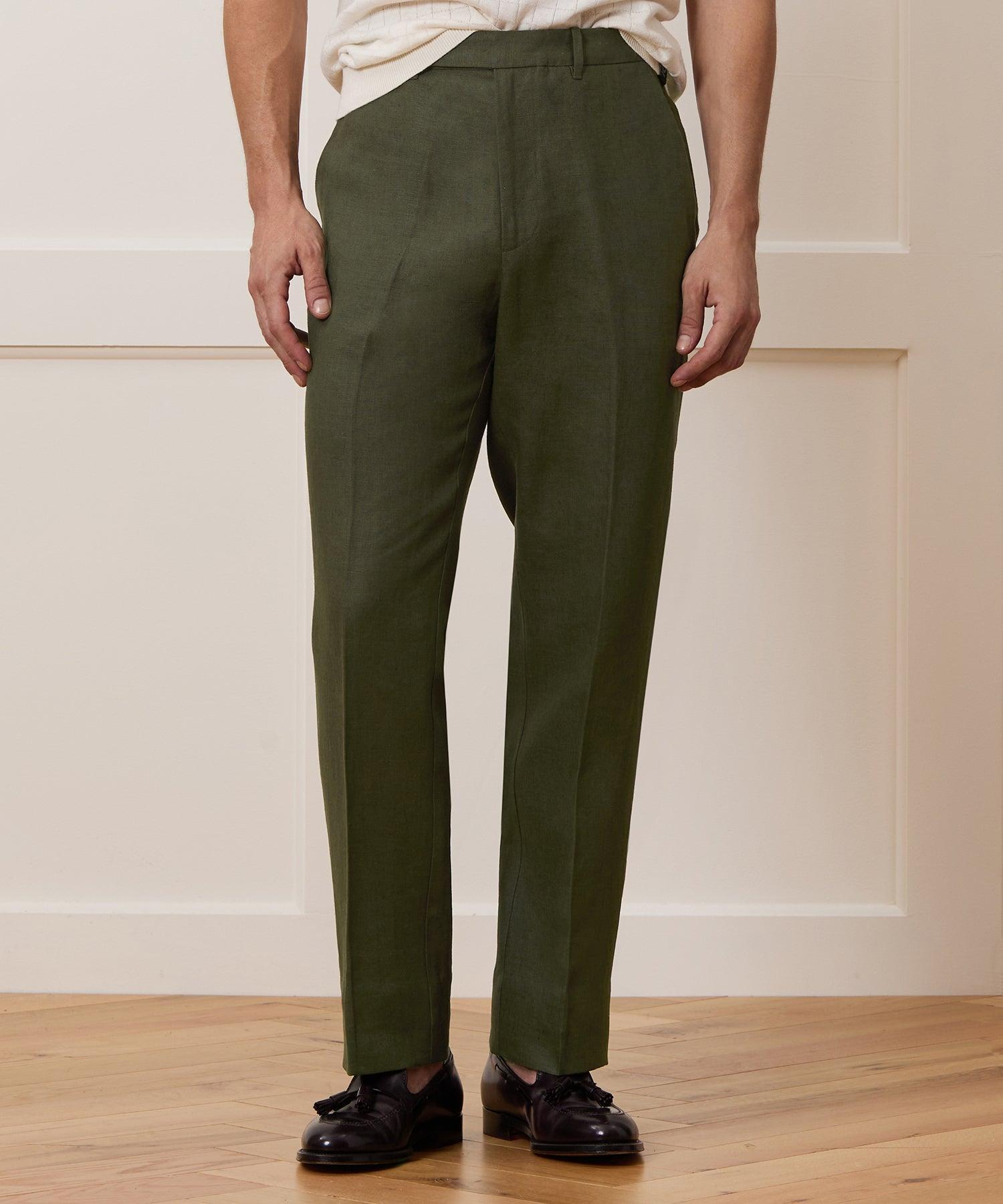 Straight Fit Linen Tab Trouser Product Image