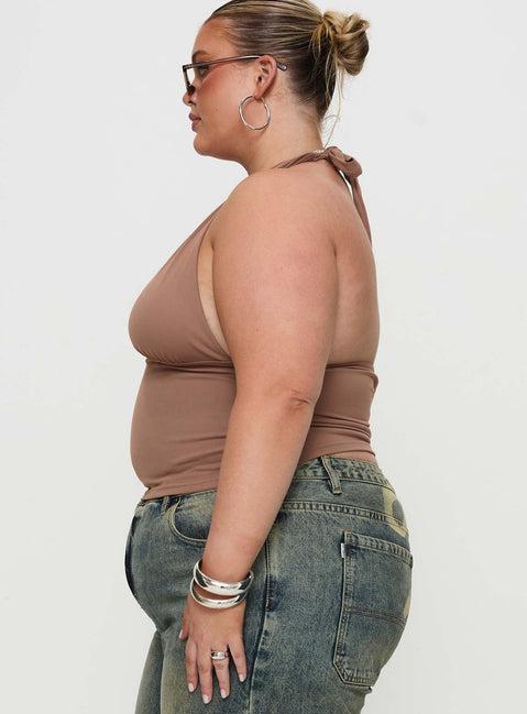 Whimsy Halter Top Chocolate Curve Product Image