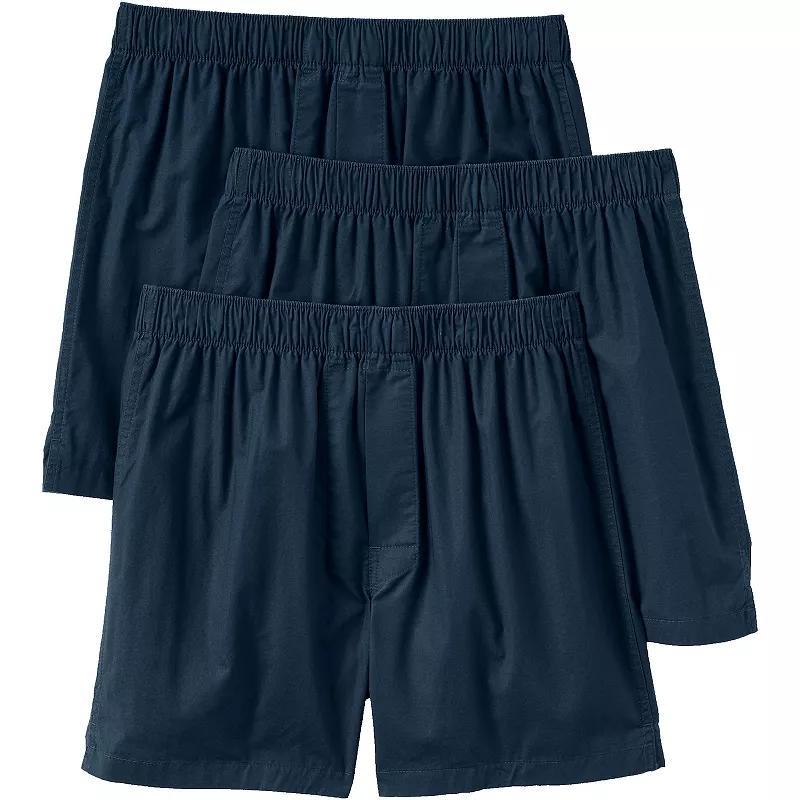 Men's Lands' End 3-Pack Essential Boxers, Size: XL, Blue Jay Product Image