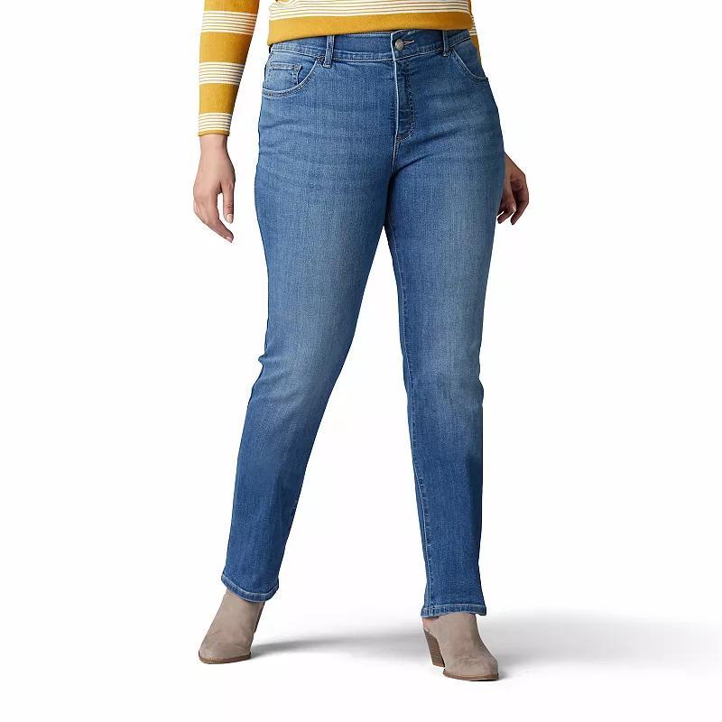 Plus Size Lee Flex Motion Straight-Leg Jeans, Womens Product Image