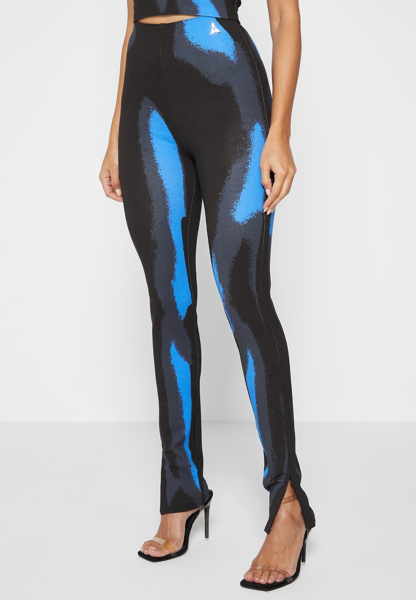 Body Print Leggings - White/Blue Female Product Image