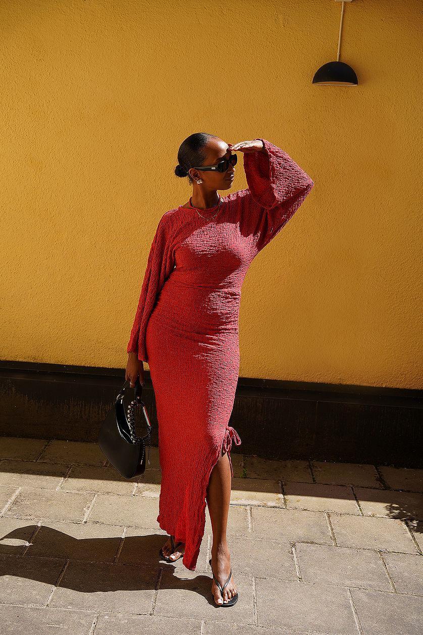 Structured Drawstrings Maxi Dress Product Image