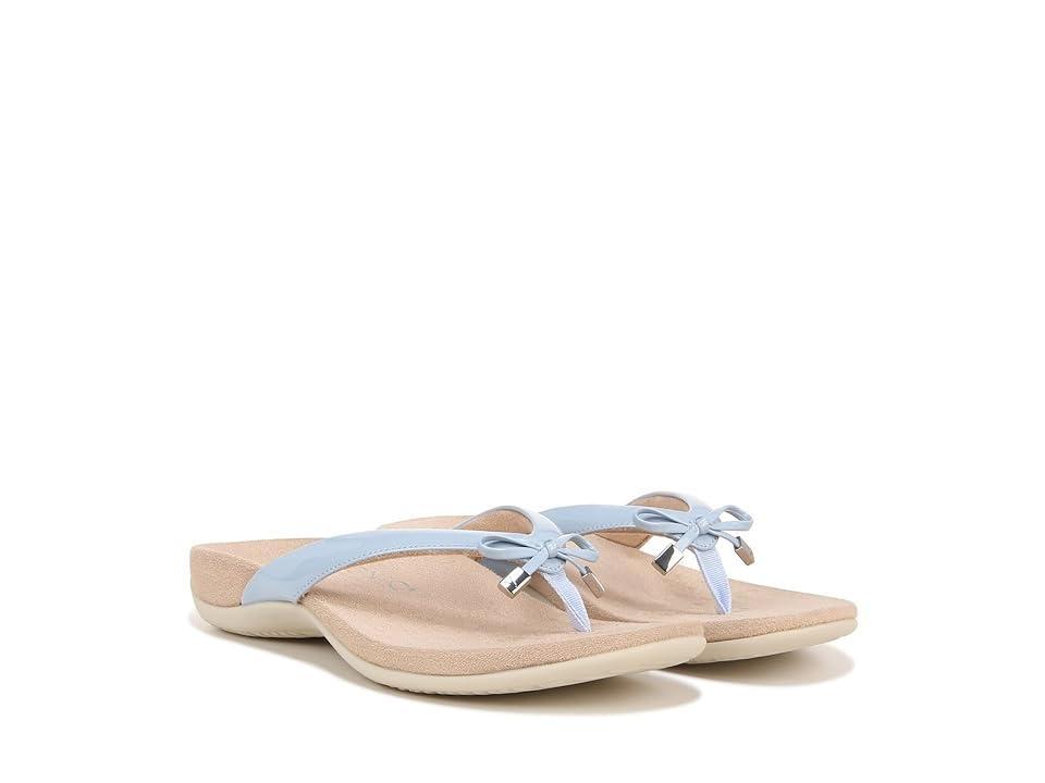 Vionic Bella Ribbed Metallic Bow Detail Thong Sandals Product Image