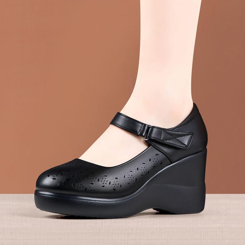 Platform Wedge Mary Jane Pumps Product Image
