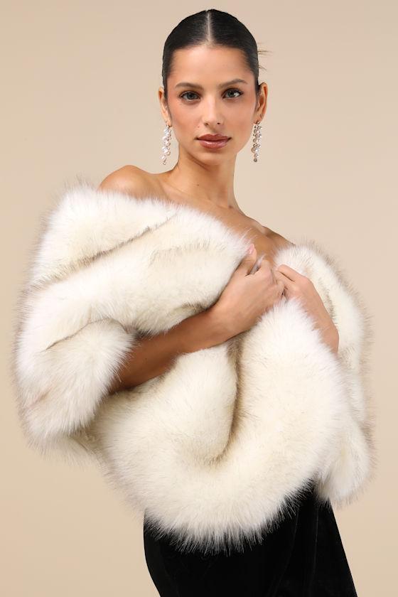 Exquisite Promise White Faux Fur Stole Product Image