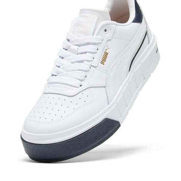 PUMA Cali Court Classics Women's Sneakers in White/Gold/Cool Dark Grey Product Image