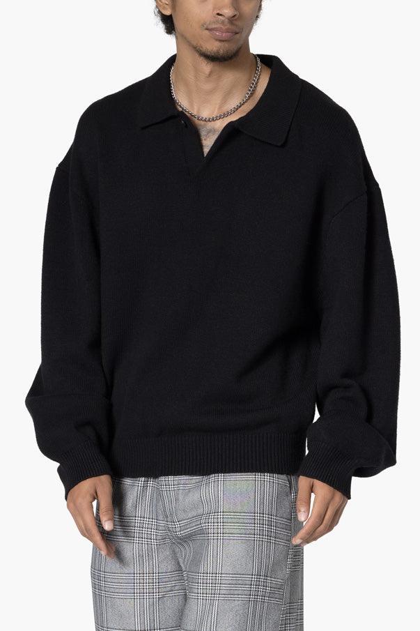 Collared Sweater - Black Product Image