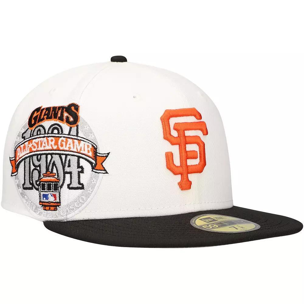 Men's New Era White/Black San Francisco Giants Major Sidepatch 59FIFTY Fitted Hat,  Product Image