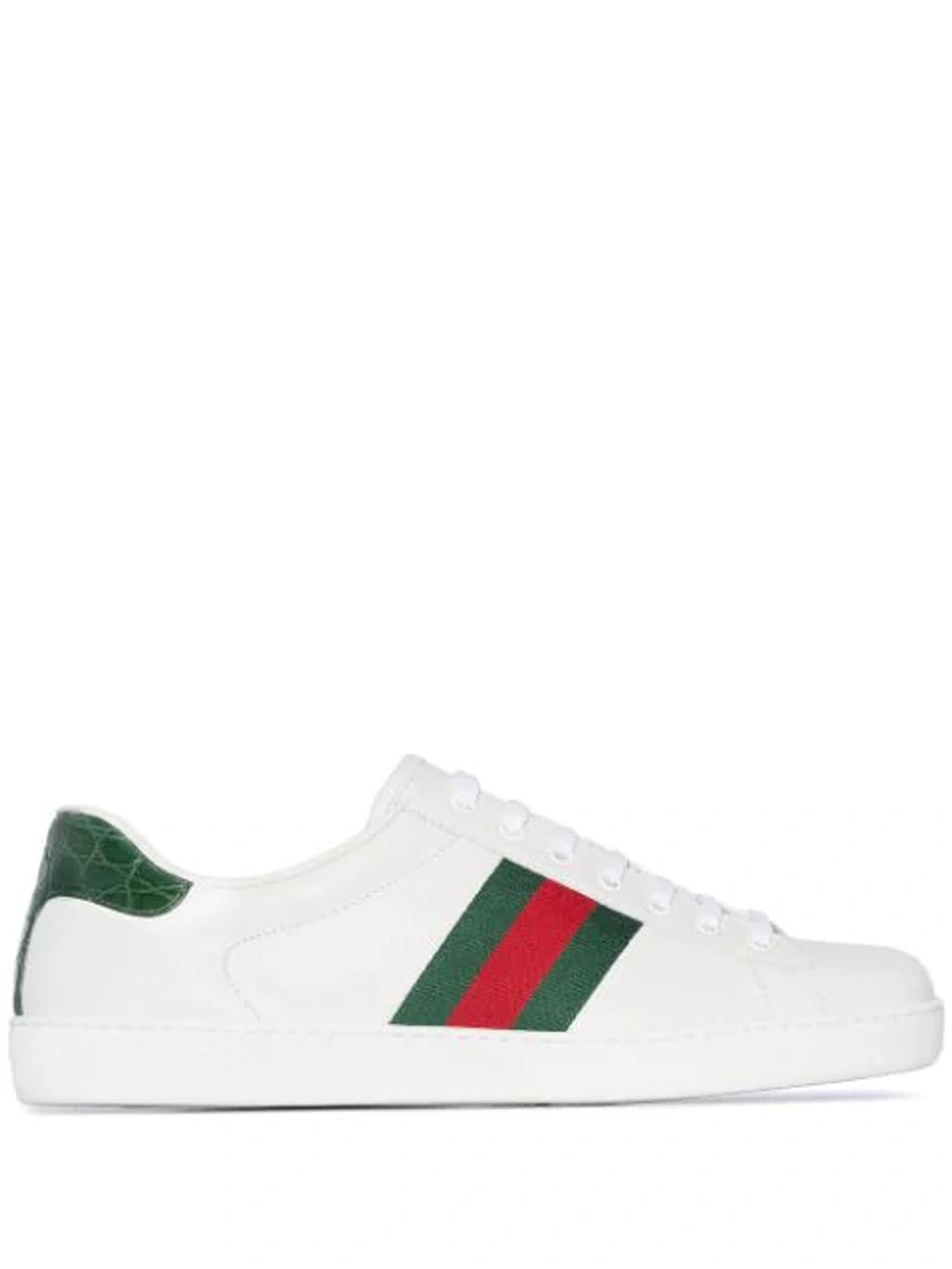 GUCCI Off-white Ace Sneakers In White Stripe Product Image