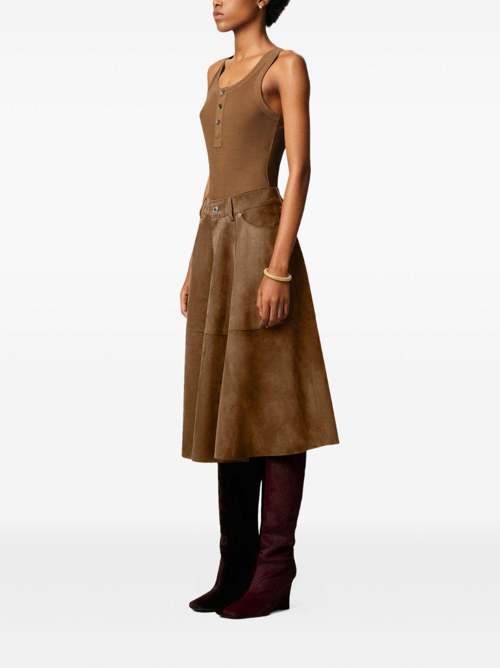 suede A-line midi skirt Product Image