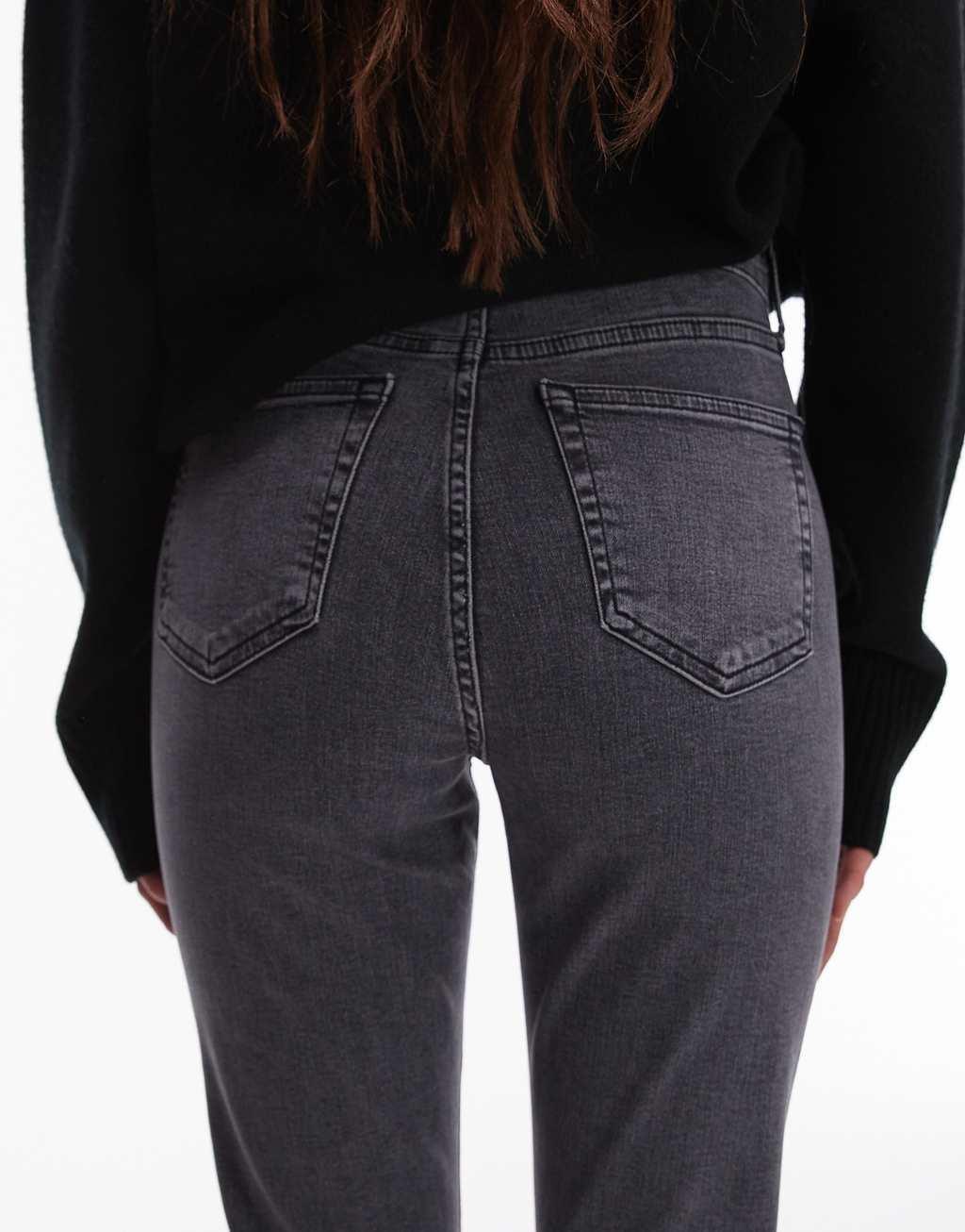 Topshop Jamie high rise skinny jeans in gray Product Image