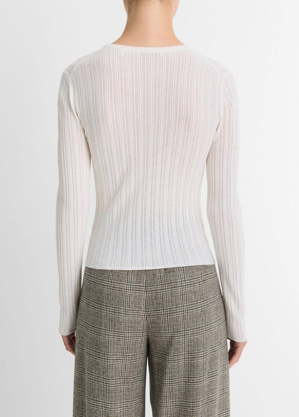 Pointelle-Stitch Italian Wool-Blend Sweater Product Image