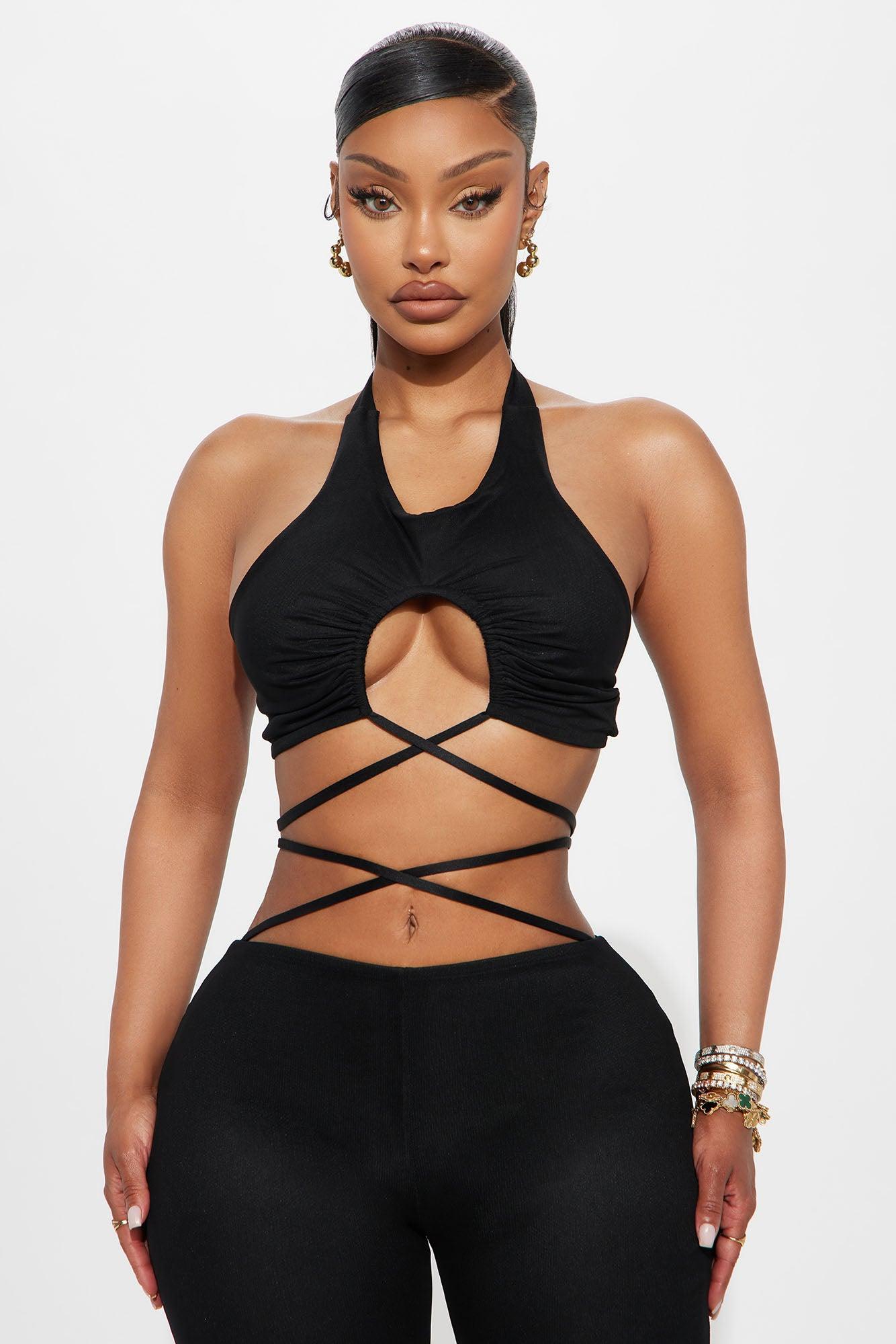 Unravel Me Mesh Pant Set - Black Female Product Image