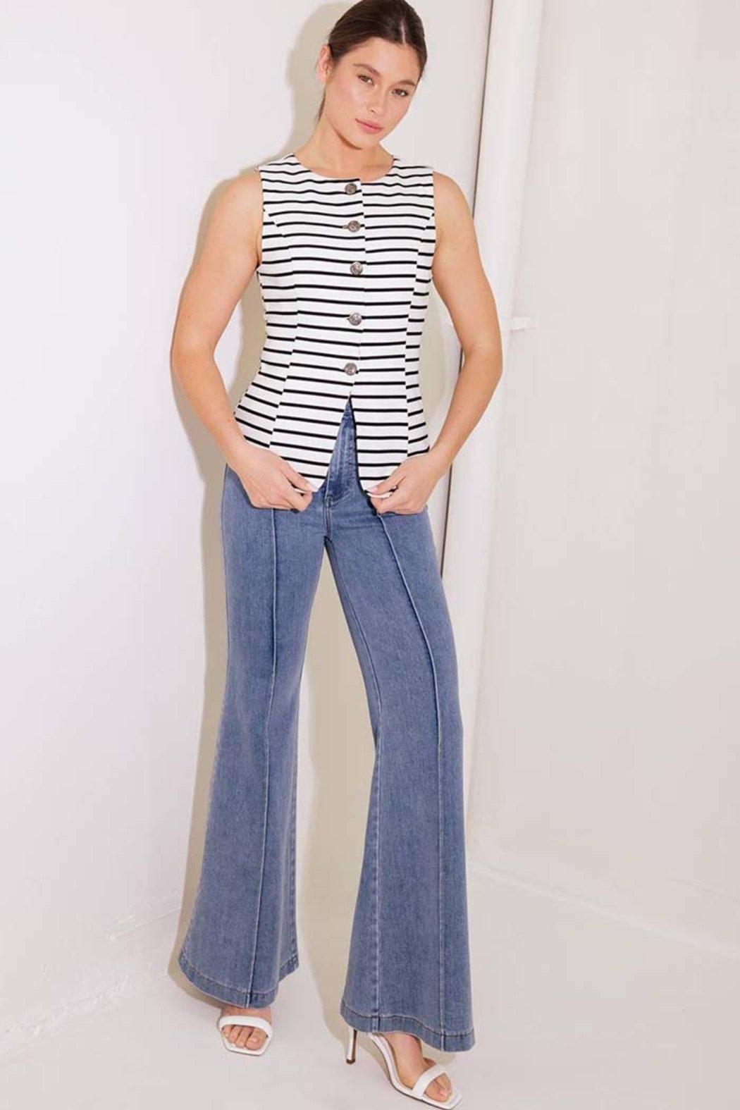 Striped Woven Vest Product Image