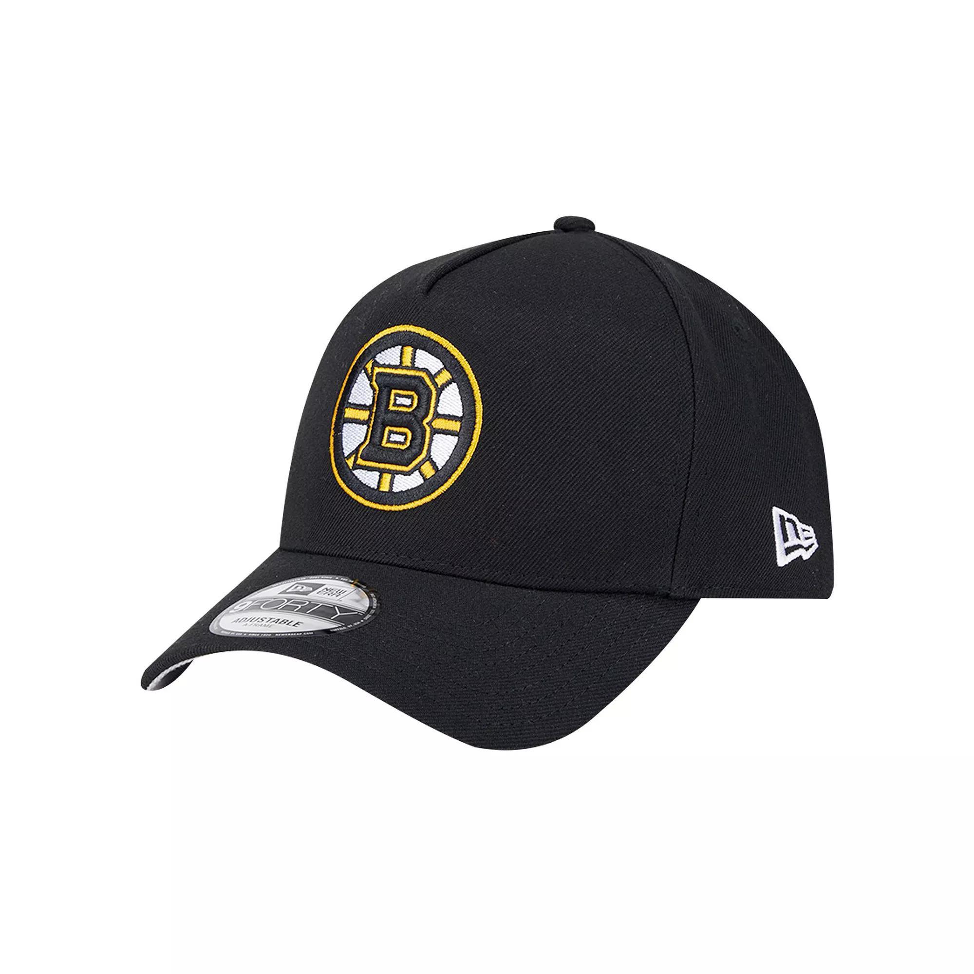 Men's New Era Black Boston Bruins Core A-Frame 9FORTY Adjustable Hat Product Image