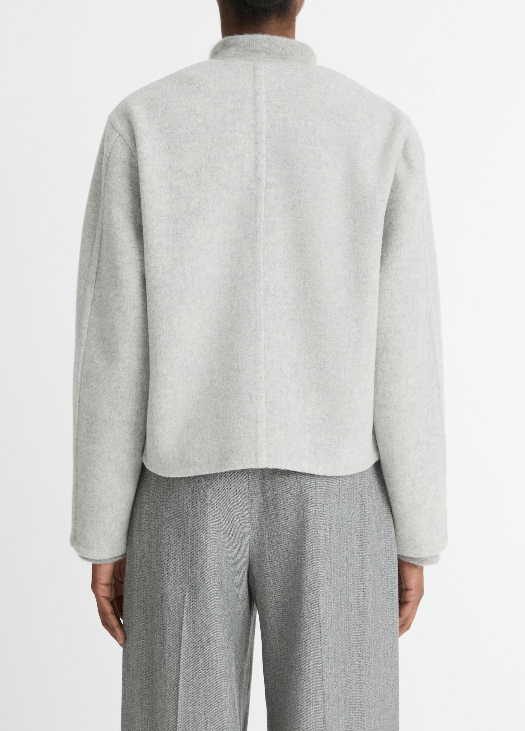 Italian Wool-Blend Collarless Jacket Product Image