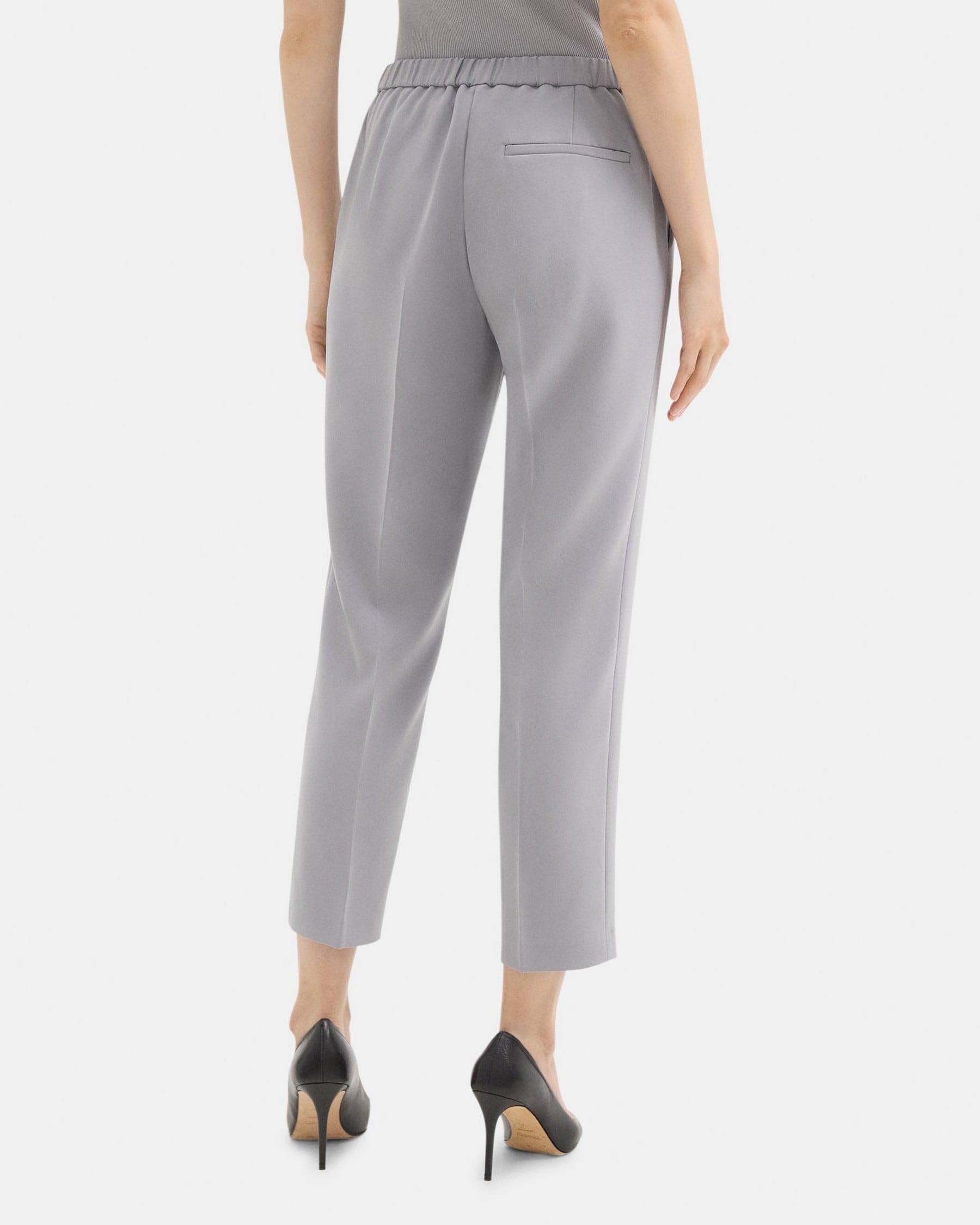 Cropped Slim Pull-On Pant in Crepe Product Image