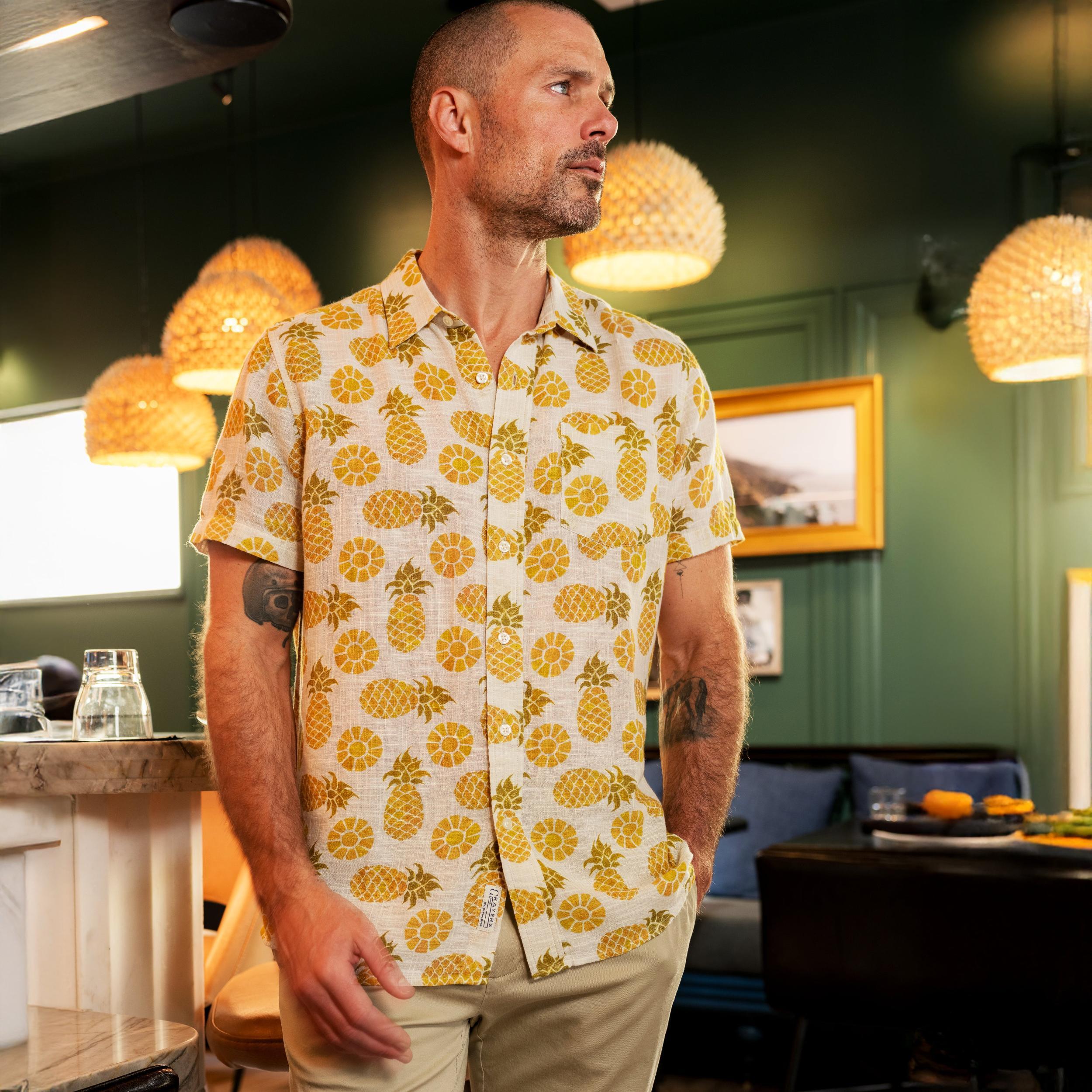 Madras Cottage Loom Printed Shirt - Pineapple Slice Product Image