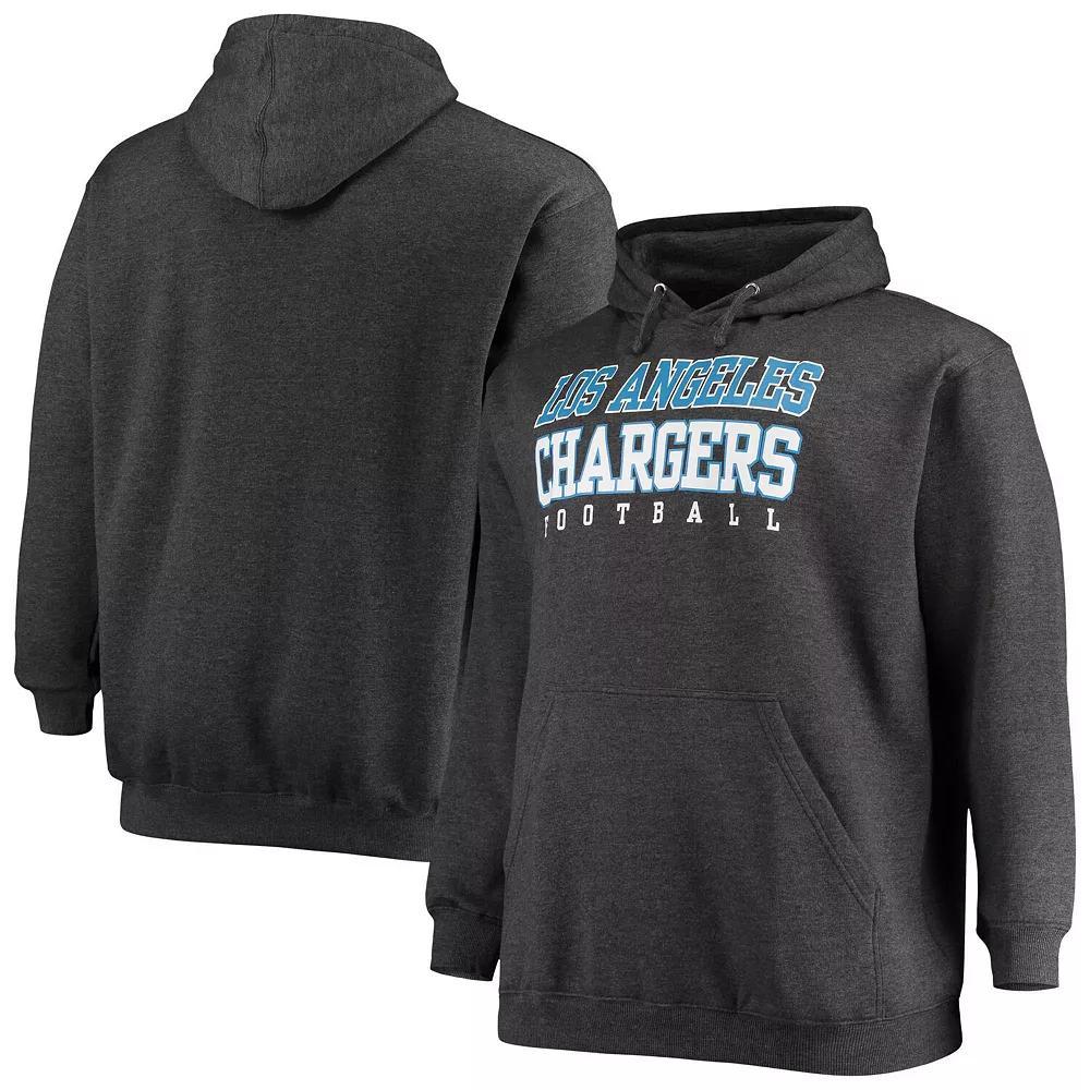 Men's Fanatics Branded Heathered Charcoal Los Angeles Chargers Big & Tall Practice Pullover Hoodie, Size: 3XLT Product Image