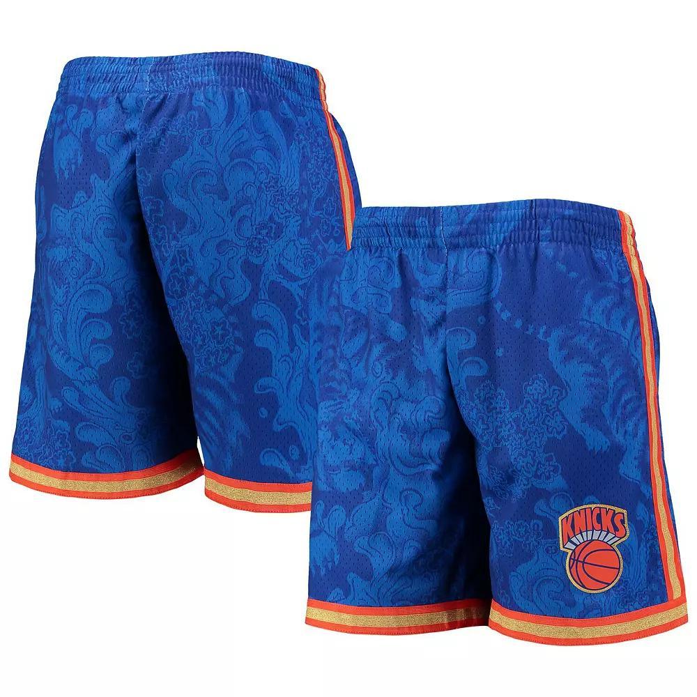 Men's Mitchell & Ness Blue New York Knicks Hardwood Classics Lunar New Year Swingman Shorts,  Product Image