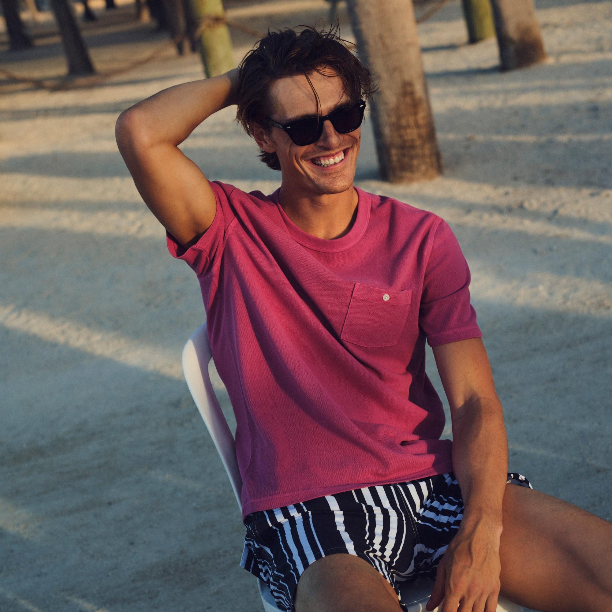 Washed piqué pocket T-shirt Product Image