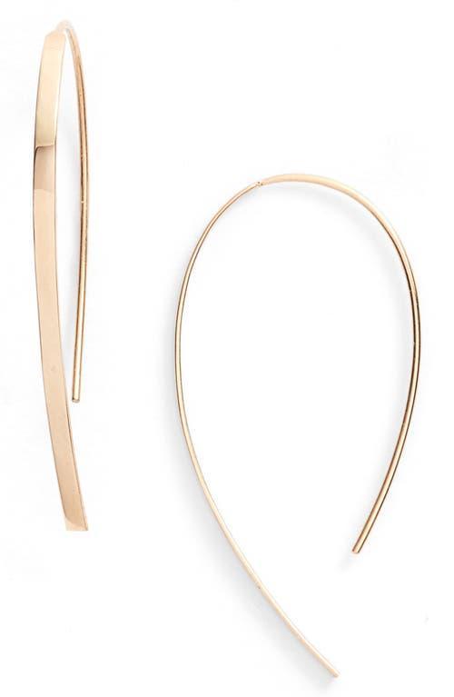 14k Mini Flat Hooked on Hoop Earrings Product Image