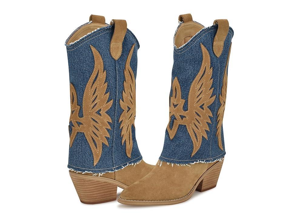 Nine West Ringer (Caramel Denim) Women's Boots Product Image