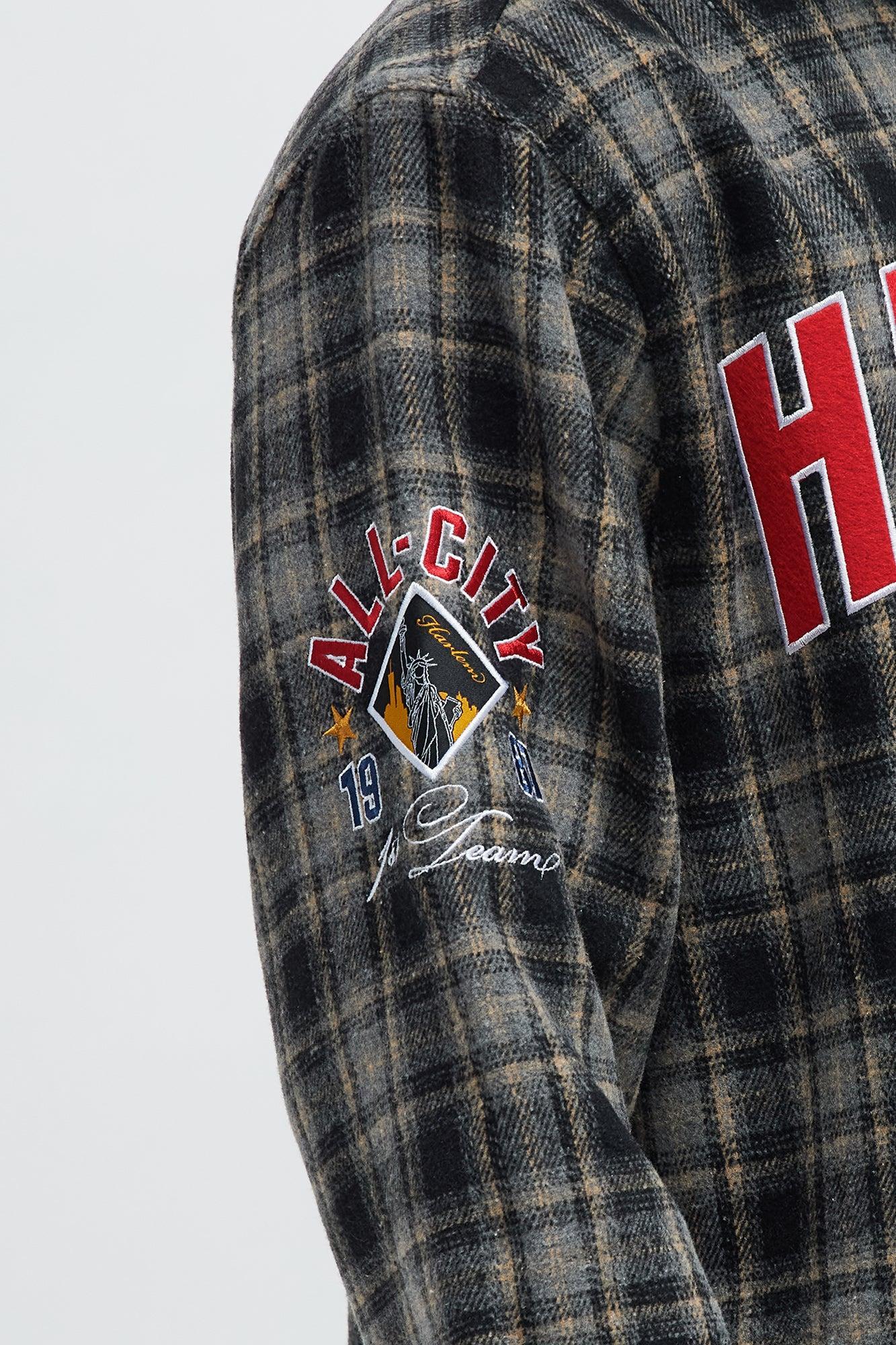 Relaxed Fit Harlem Plaid Long Sleeve Button Up - Black/combo Male Product Image