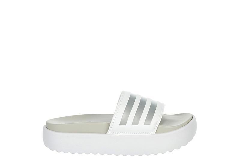 adidas Adilette Platform Slides Zero Metallic/Grey) Women's Sandals Product Image