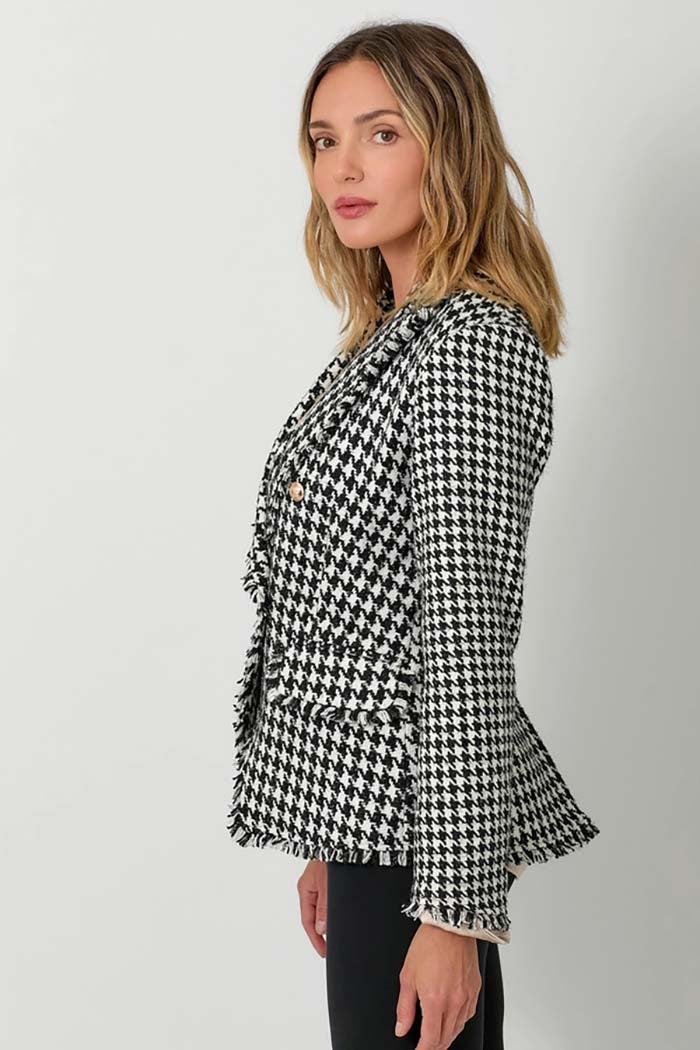 Houndstooth Fray Detail Blazer Product Image