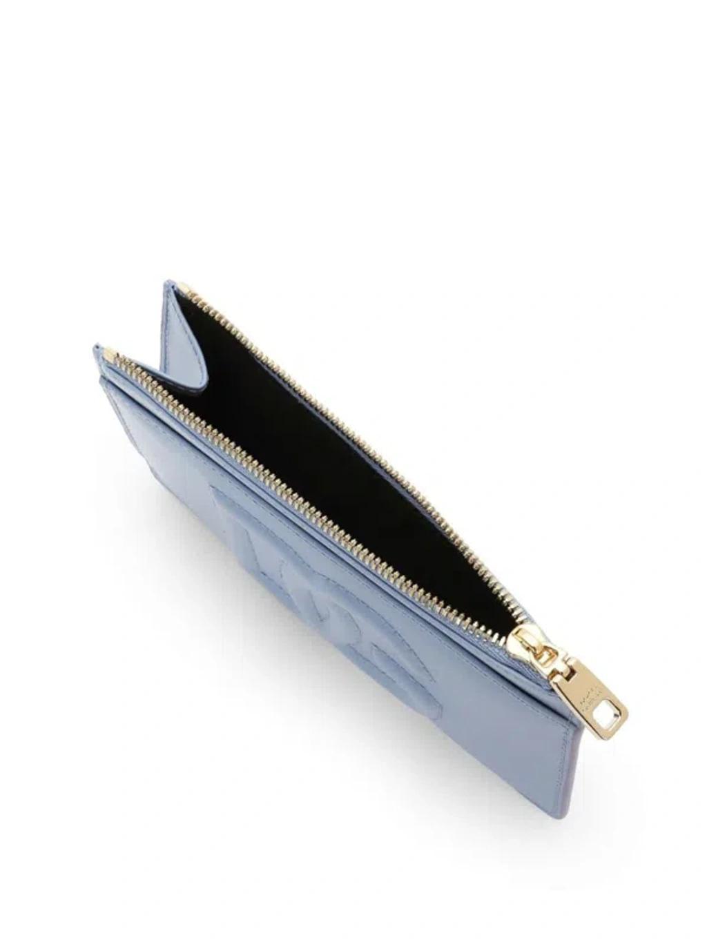 DOLCE & GABBANA Leather Card Holder In Blue Product Image