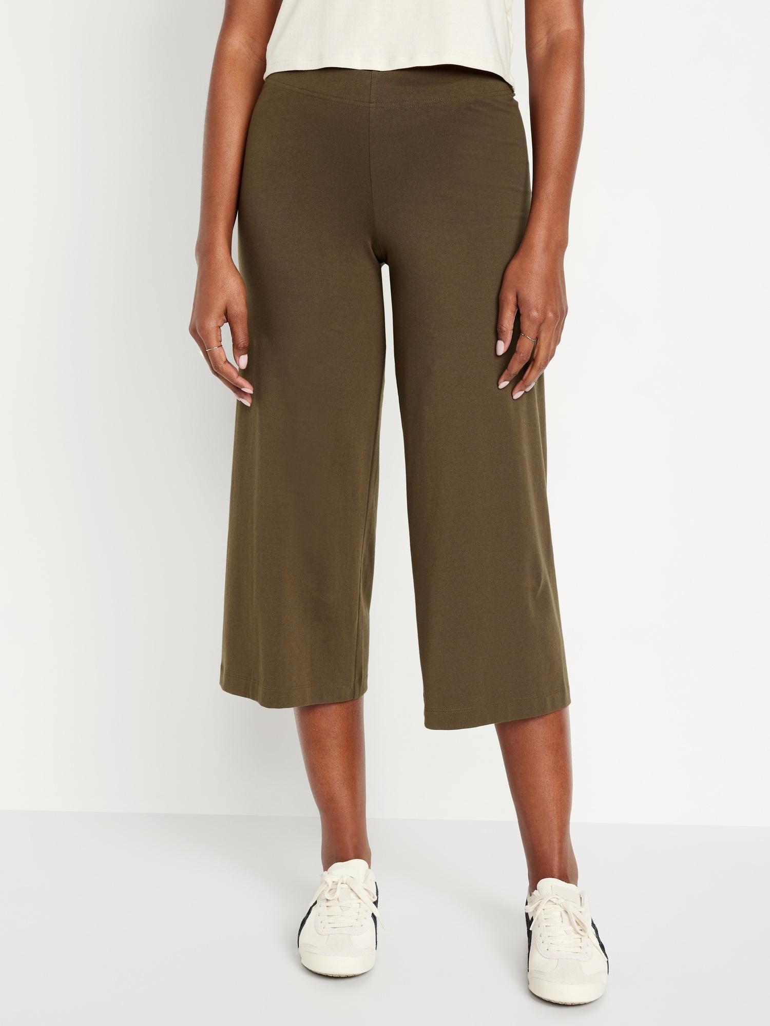 High-Waisted Wide-Leg Crop Leggings Product Image