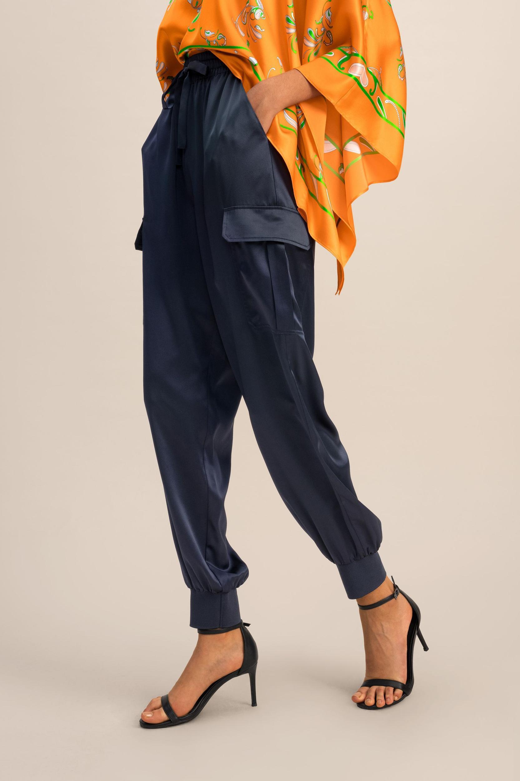 LILYSILK Silk Pants Women Black Sandwashed Silk Wrinkle-Resistant Comfort-Meets-Style Mid-Rise Stretchable Trouser Legs for Holiday 12 Product Image