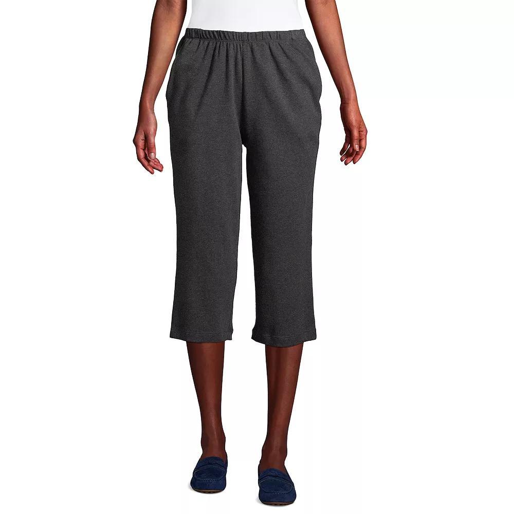 Women's Lands' End Sport High Waist Pull-On Capri Pants, Size: Large, Black Product Image